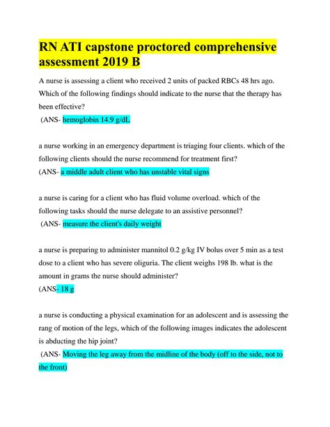 334 terms. . Ati capstone proctored comprehensive assessment 2019 b quizlet